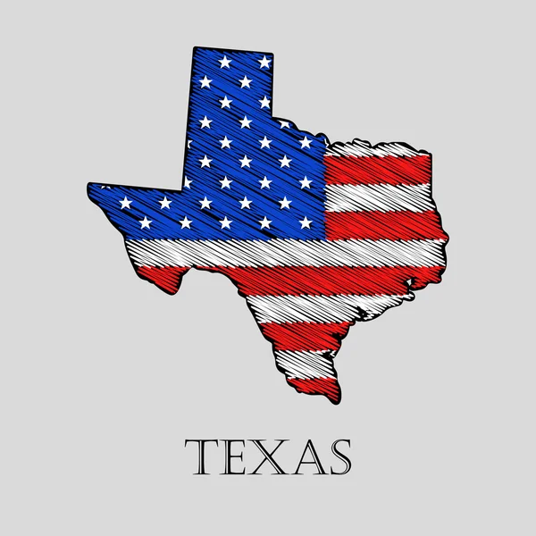 Estado de Texas - ilustración vectorial . — Vector de stock
