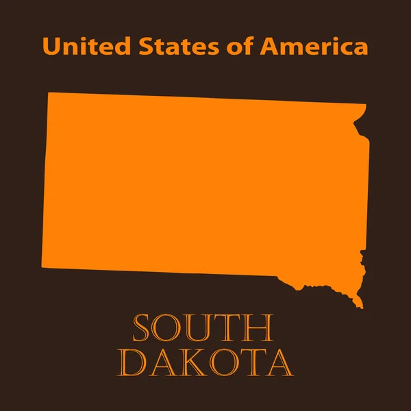 Orange South Dakota map - vector illustration. — Stock Vector