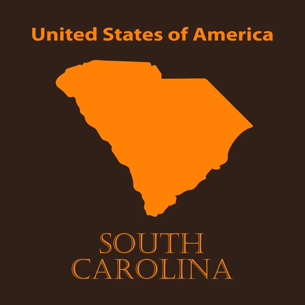 Orange South Carolina Karte - Vektorillustration. — Stockvektor