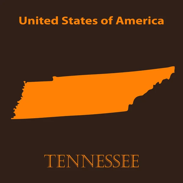 Oranje Tennessee kaart - vectorillustratie. — Stockvector