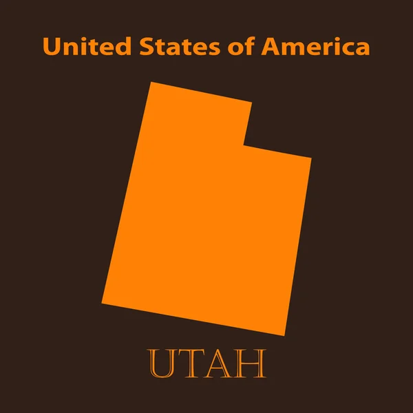 Orange Utah map - vector illustration. — Stock Vector