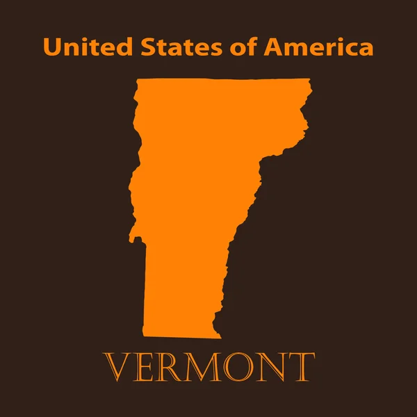 Orange Vermont karta - vektor illustration. — Stock vektor