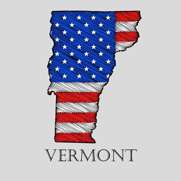 Estado de Vermont - ilustración vectorial . — Vector de stock