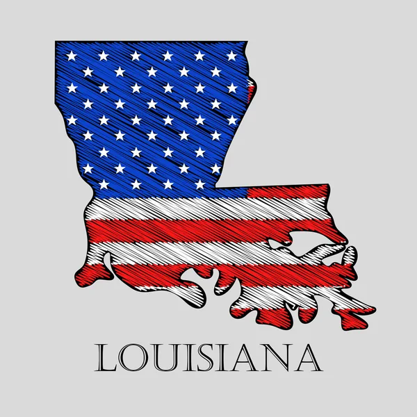 Estado de Luisiana - ilustración vectorial . — Vector de stock