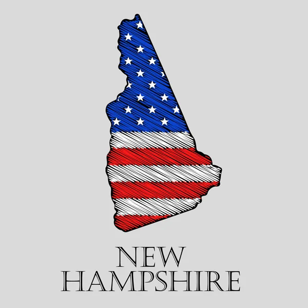 Estado de New Hampshire - ilustración vectorial . — Archivo Imágenes Vectoriales