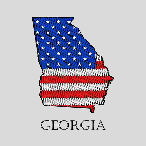 Estado Geórgia - ilustração vetorial . —  Vetores de Stock