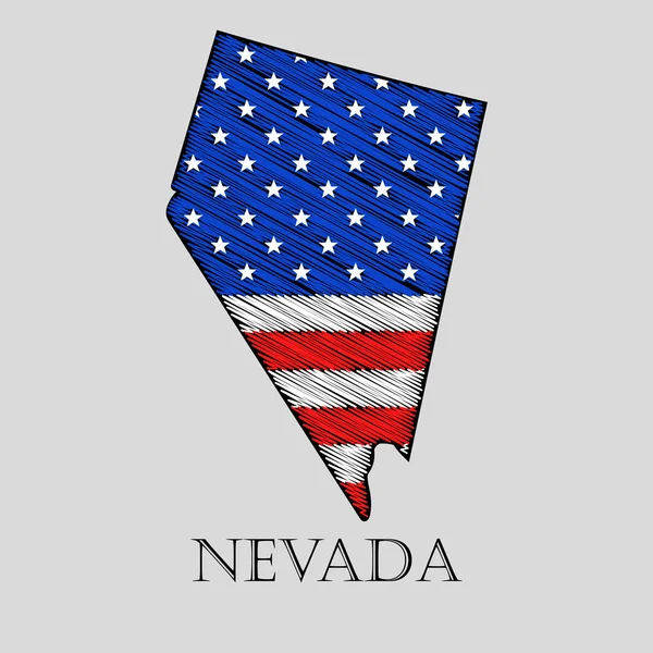 Estado Nevada - ilustración vectorial . — Vector de stock