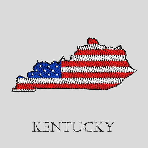 Estado de Kentucky - ilustración vectorial . — Archivo Imágenes Vectoriales