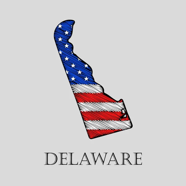 Estado Delaware - ilustración vectorial . — Archivo Imágenes Vectoriales