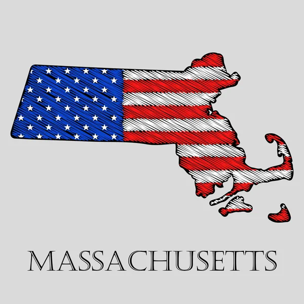 Statliga Massachusetts - vektor illustration. — Stock vektor