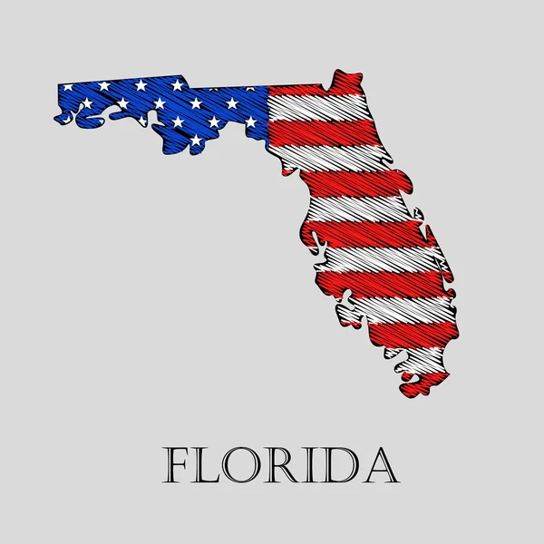 Estado de Florida - ilustración vectorial . — Vector de stock