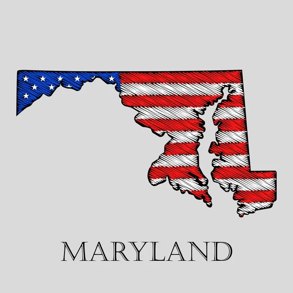 Estado de Maryland - ilustración vectorial . — Archivo Imágenes Vectoriales