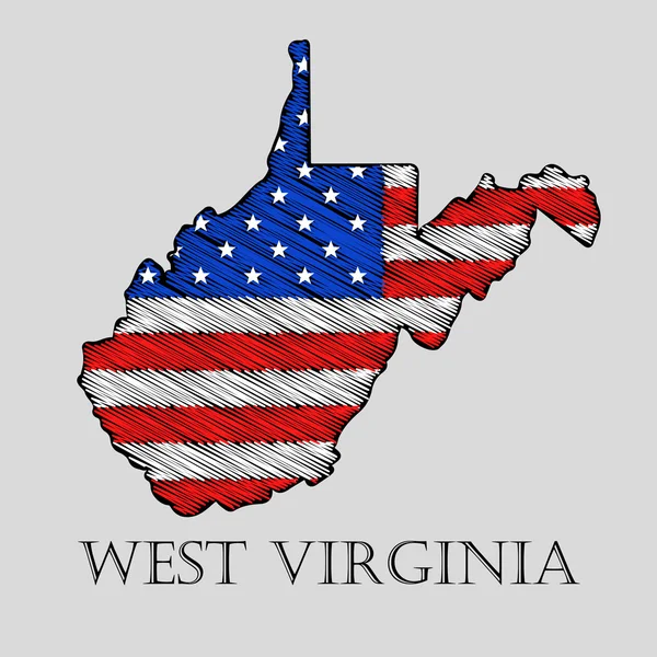 Statliga West Virginia - vektor illustration. — Stock vektor