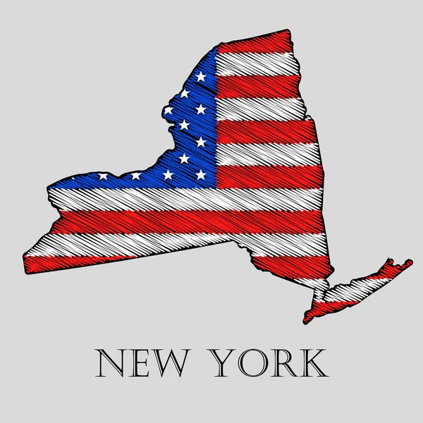 Estado de Nueva York - ilustración vectorial . — Archivo Imágenes Vectoriales