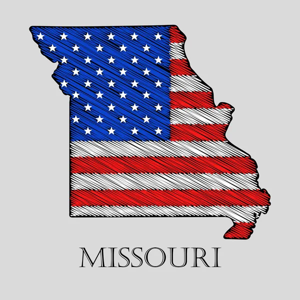 Estado de Missouri - ilustración vectorial . — Vector de stock