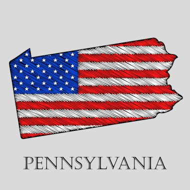 Eyalet Pennsylvania - vektör çizim.