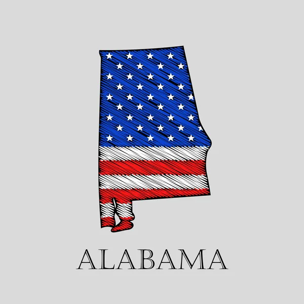 Estado de Alabama - ilustración vectorial . — Vector de stock