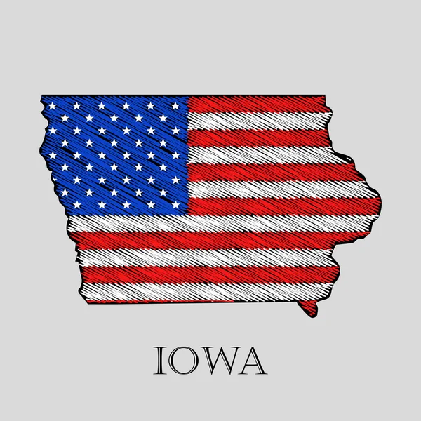 Estado Iowa - ilustração vetorial . —  Vetores de Stock