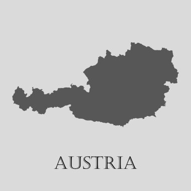 Siyah Avusturya harita - vektör çizim