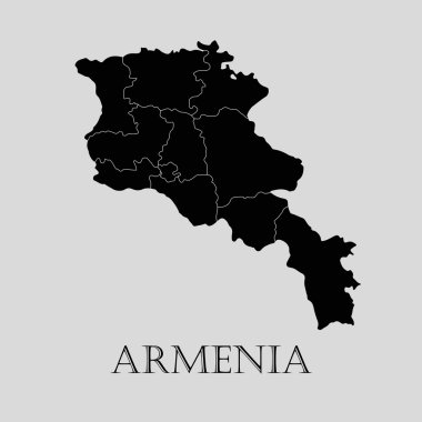 Siyah Ermenistan harita - vektör çizim