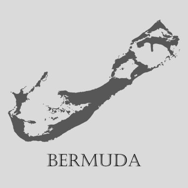 Siyah Bermuda Haritası - vektörel çizim