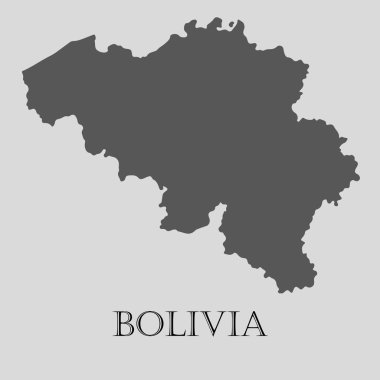 Siyah Bolivya Haritası - vektörel çizim