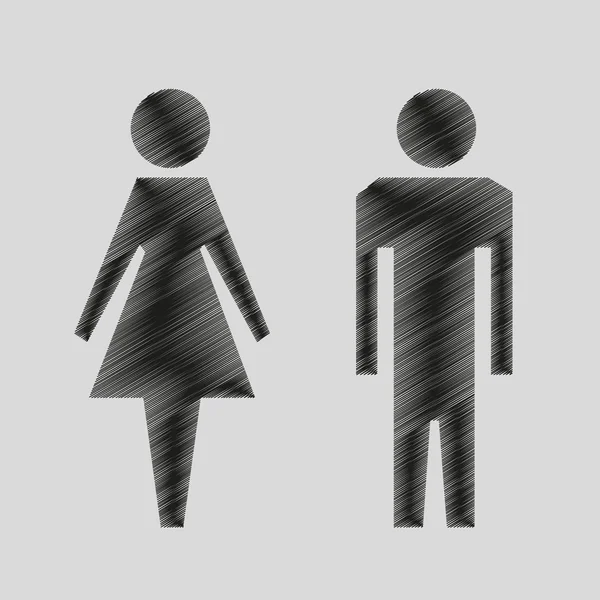 Icono hombre y mujer - ilustración vectorial — Vector de stock