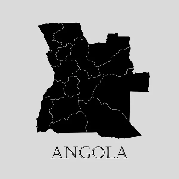 Μαύρο Αγκόλα χάρτη - εικονογράφηση φορέας — Διανυσματικό Αρχείο
