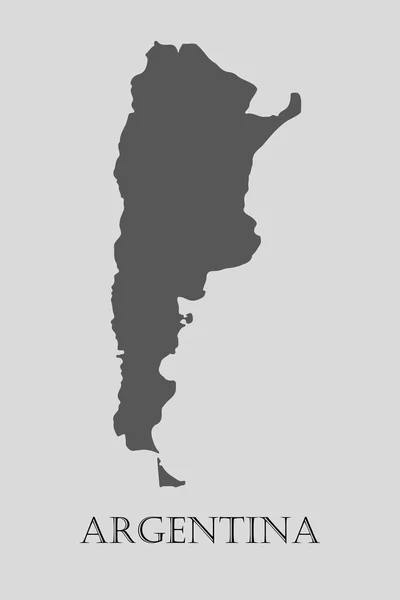 Siyah Arjantin harita - vektör çizim — Stok Vektör