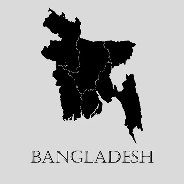 Svart Bangladesh karta - vektor illustration — Stock vektor