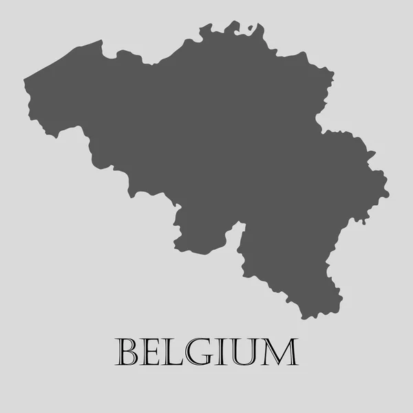 Mappa del Belgio nero - illustrazione vettoriale — Vettoriale Stock