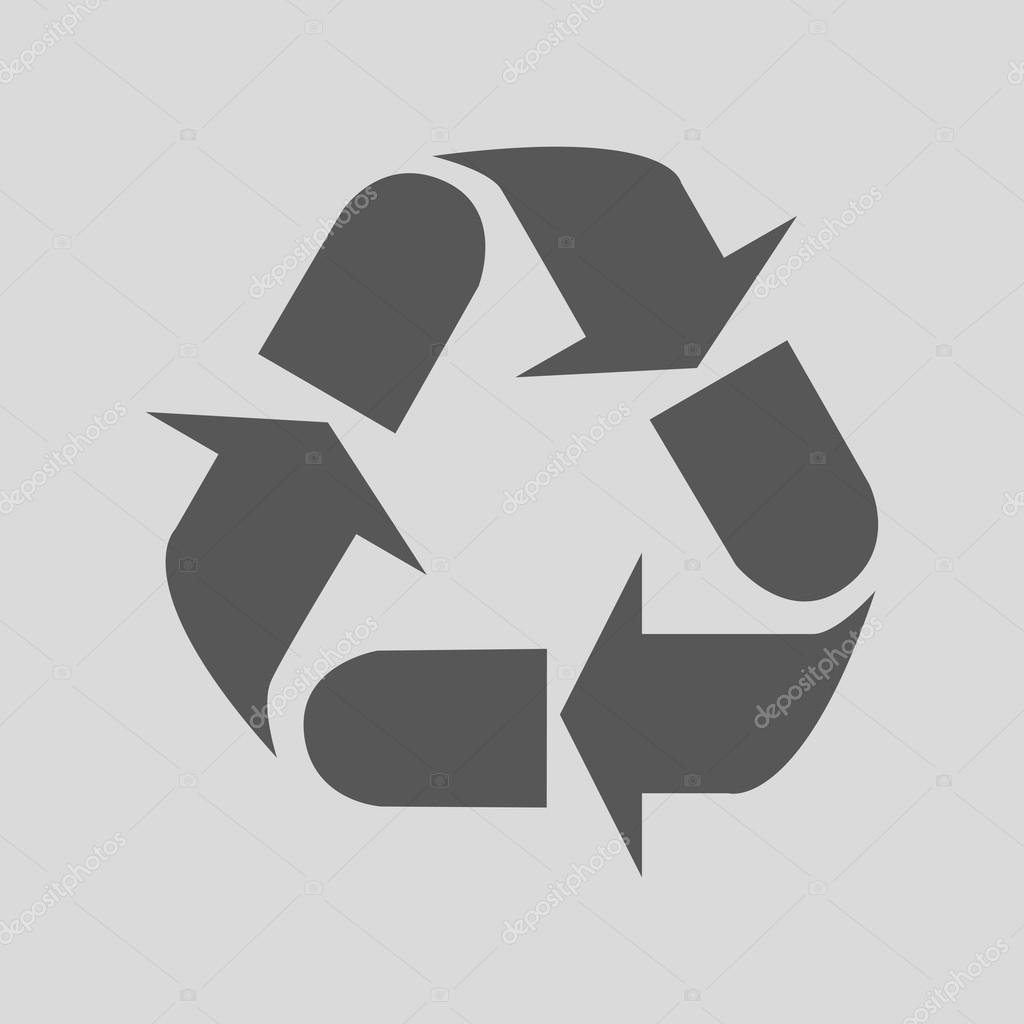 Recycle Symbol, isolated on white background. Gray recycle icon - vector illustration.