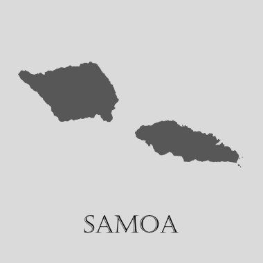 Siyah Samoa Haritası - vektörel çizim