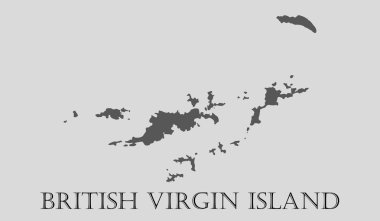 Siyah İngiliz Virgin Adaları harita - vektör çizim