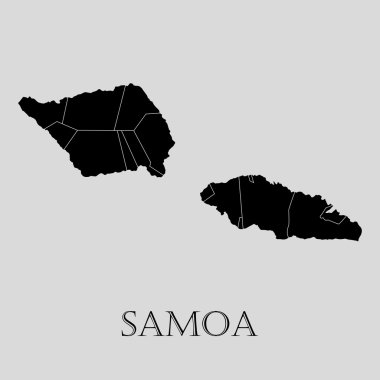 Siyah Samoa Haritası - vektörel çizim