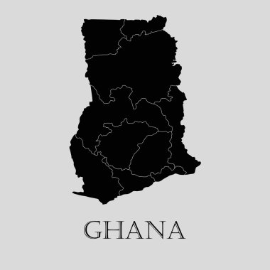 Siyah Gana harita - vektör çizim