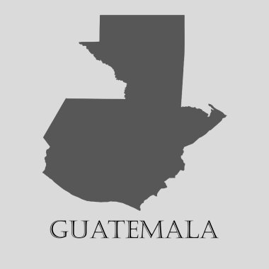 Siyah Guatemala Haritası - vektörel çizim