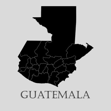 Siyah Guatemala Haritası - vektörel çizim