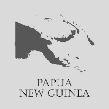 Papua - Yeni Gine Haritası - vektör çizim siyah