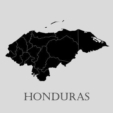 Siyah Almanya Haritası - vektörel çizim