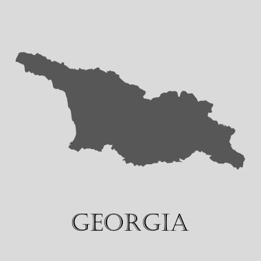 Siyah Gürcistan harita - vektör çizim