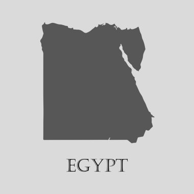 Siyah Mısır harita - vektör çizim