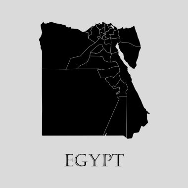 Siyah Mısır harita - vektör çizim