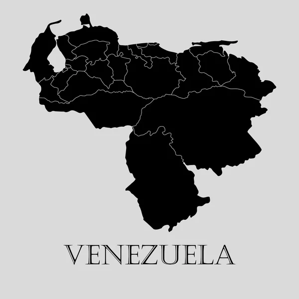 Mapa negro de Venezuela - ilustración vectorial — Archivo Imágenes Vectoriales