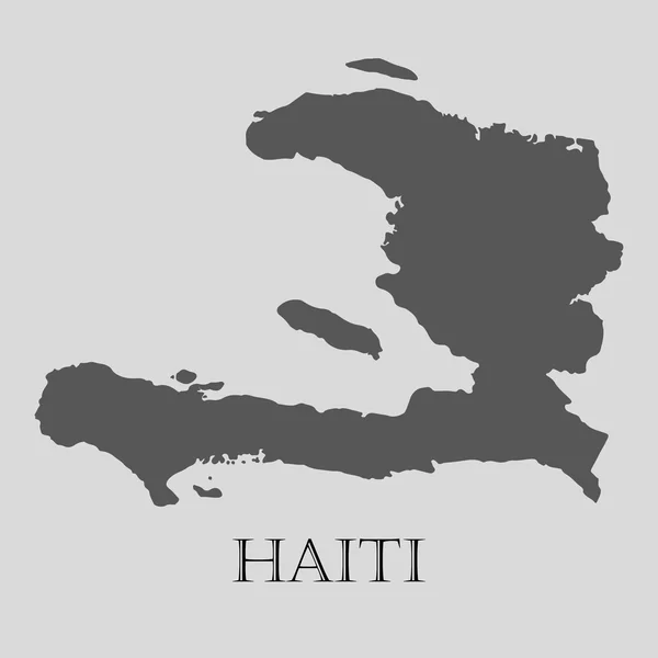 Mappa di Haiti nera - illustrazione vettoriale — Vettoriale Stock