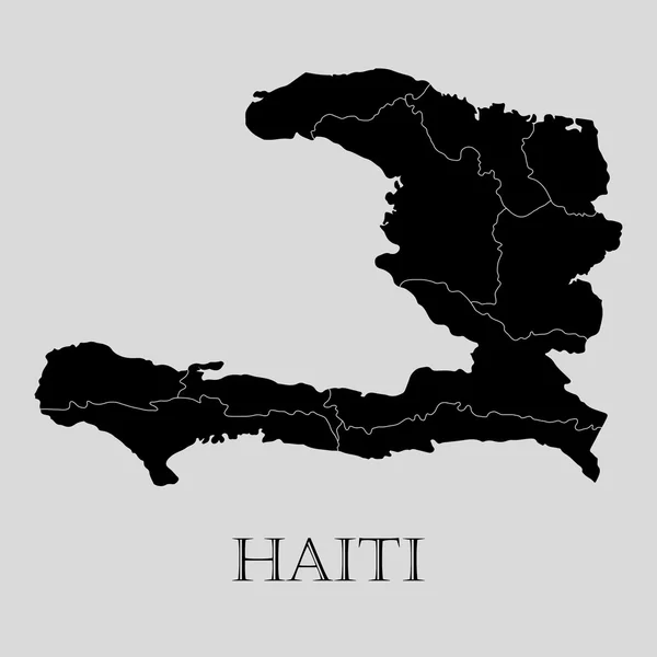 Mappa di Haiti nera - illustrazione vettoriale — Vettoriale Stock
