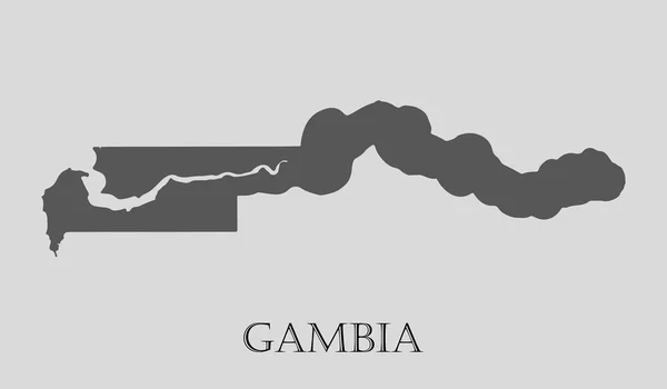 Μαύρο Γκάμπια χάρτη - εικονογράφηση φορέας — Διανυσματικό Αρχείο