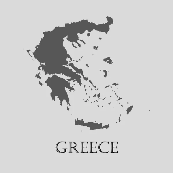 Mapa de Grecia negra - ilustración vectorial — Archivo Imágenes Vectoriales