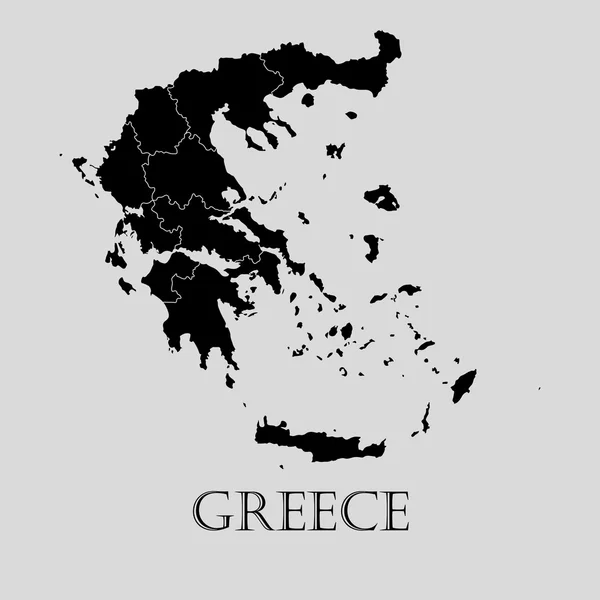Černá Řecko mapa - vektorové ilustrace — Stockový vektor
