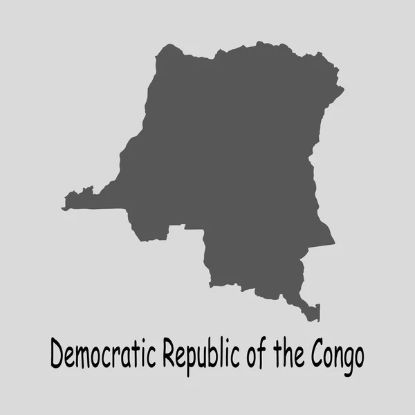 Карта Чёрной Демократической Республики Конго - векторная иллюстрация — стоковый вектор